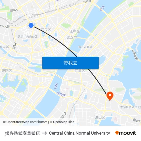 振兴路武商量贩店 to Central China Normal University map