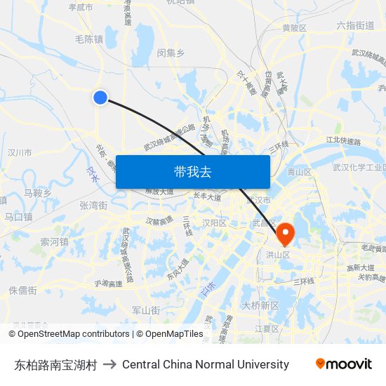 东柏路南宝湖村 to Central China Normal University map