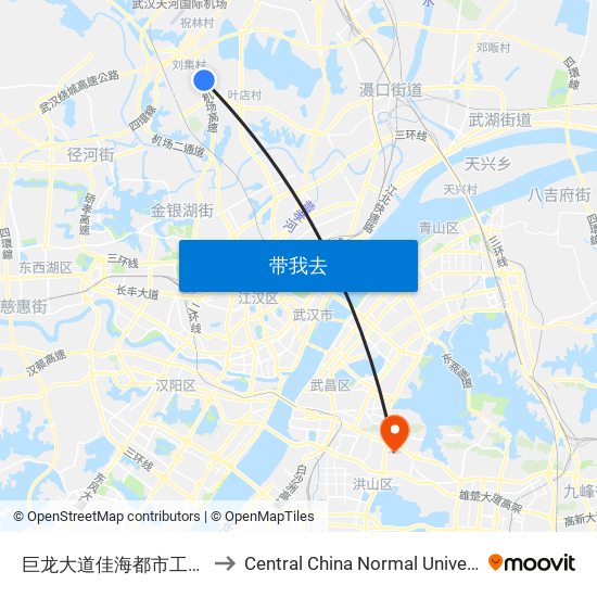 巨龙大道佳海都市工业园 to Central China Normal University map