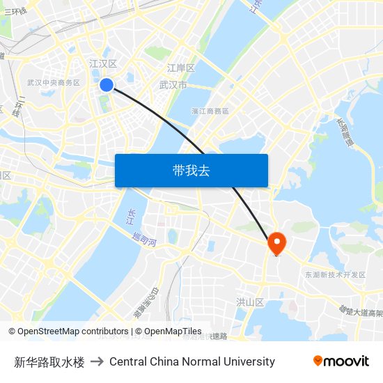 新华路取水楼 to Central China Normal University map
