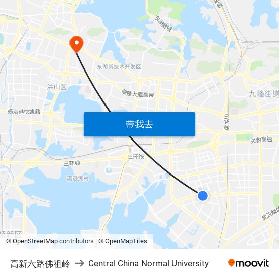 高新六路佛祖岭 to Central China Normal University map