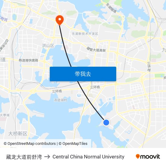 藏龙大道前舒湾 to Central China Normal University map