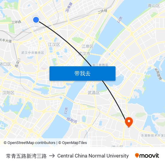 常青五路新湾三路 to Central China Normal University map