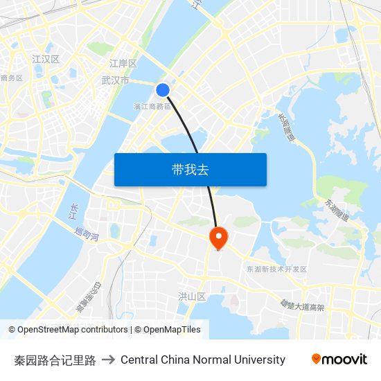 秦园路合记里路 to Central China Normal University map