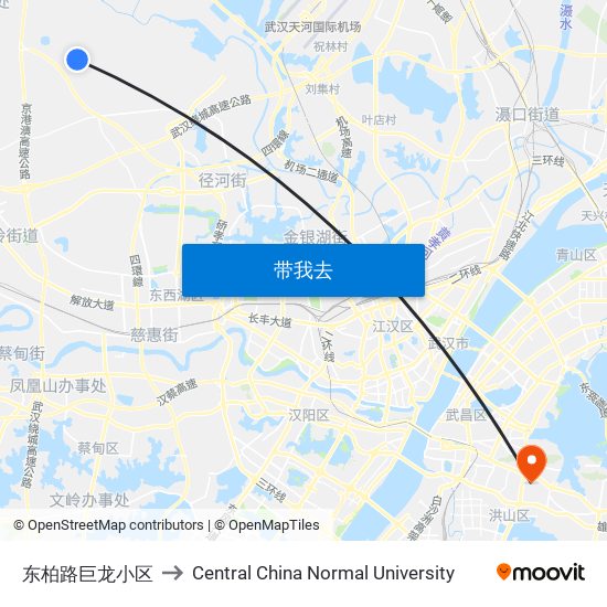 东柏路巨龙小区 to Central China Normal University map