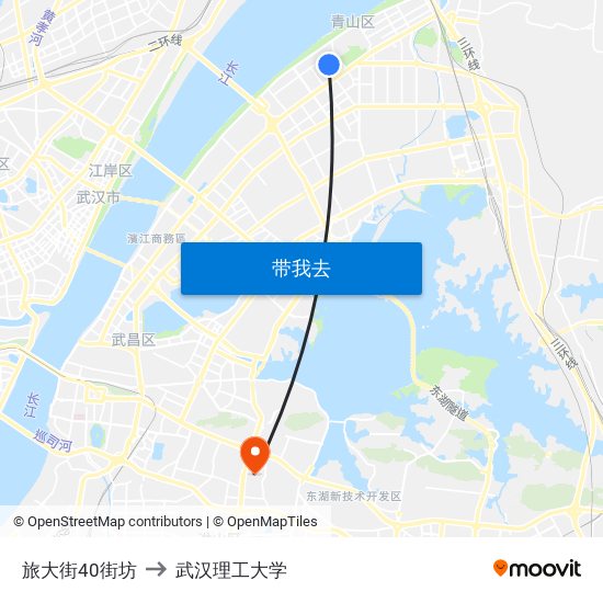 旅大街40街坊 to 武汉理工大学 map