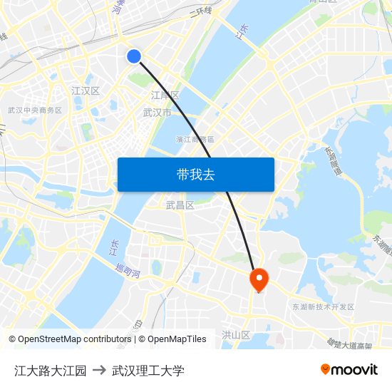 江大路大江园 to 武汉理工大学 map