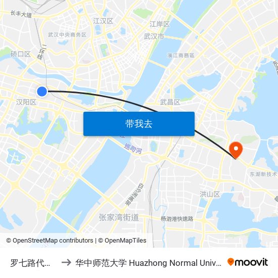 罗七路代李湾 to 华中师范大学 Huazhong Normal University map