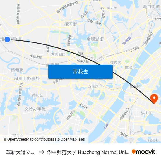 革新大道立光路 to 华中师范大学 Huazhong Normal University map