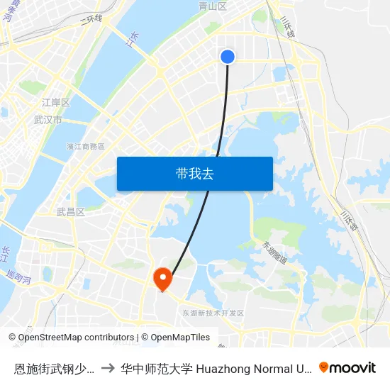 恩施街武钢少年宫 to 华中师范大学 Huazhong Normal University map
