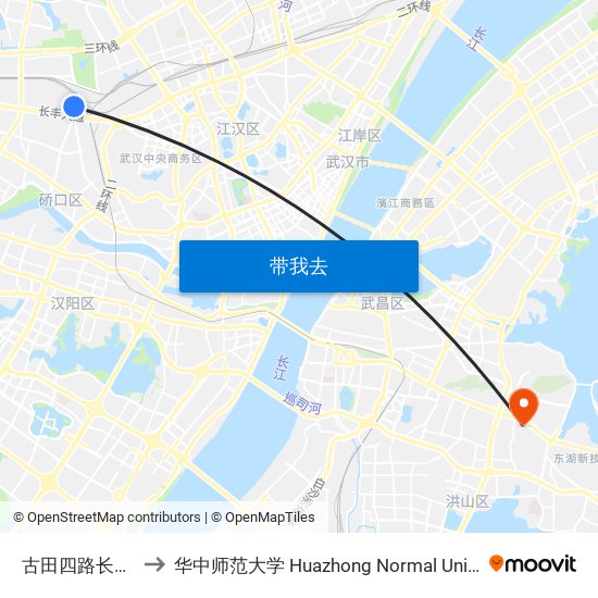 古田四路长祥路 to 华中师范大学 Huazhong Normal University map