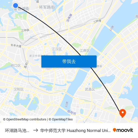 环湖路马池中路 to 华中师范大学 Huazhong Normal University map