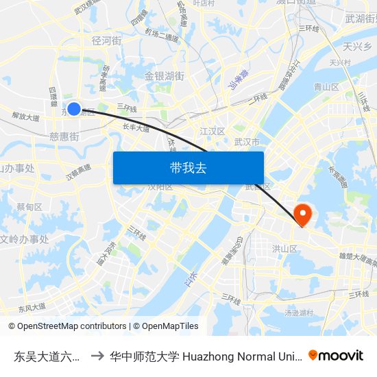 东吴大道六顺路 to 华中师范大学 Huazhong Normal University map