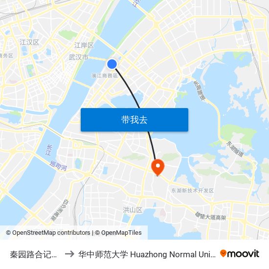 秦园路合记里路 to 华中师范大学 Huazhong Normal University map