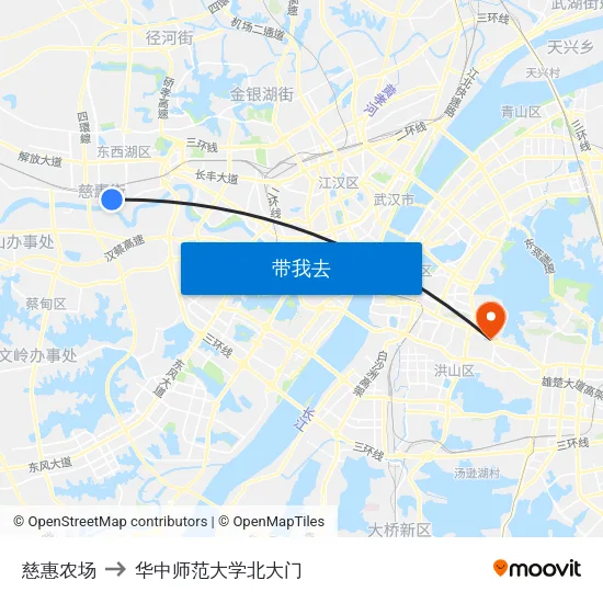 慈惠农场 to 华中师范大学北大门 map