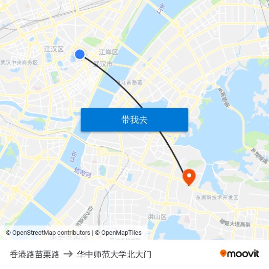 香港路苗栗路 to 华中师范大学北大门 map