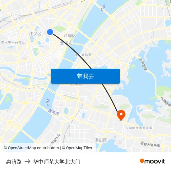 惠济路 to 华中师范大学北大门 map