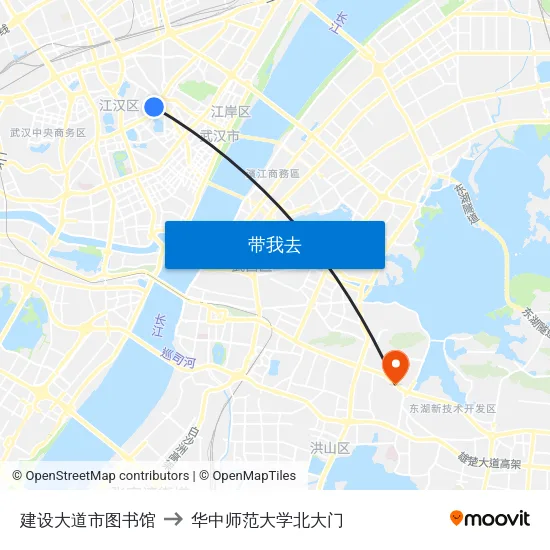 建设大道市图书馆 to 华中师范大学北大门 map