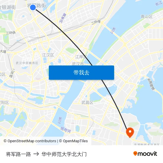 将军路一路 to 华中师范大学北大门 map