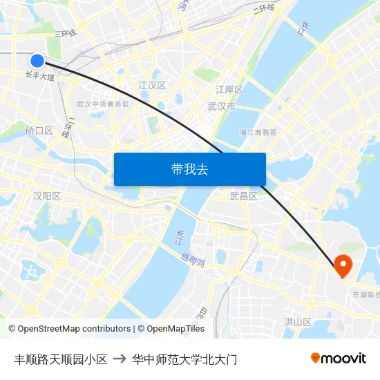 丰顺路天顺园小区 to 华中师范大学北大门 map