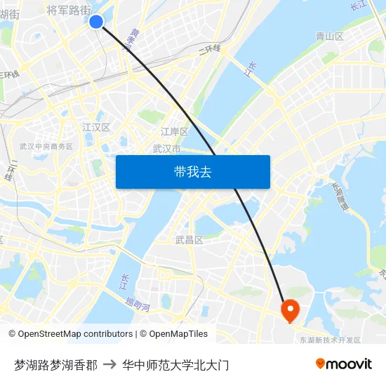 梦湖路梦湖香郡 to 华中师范大学北大门 map