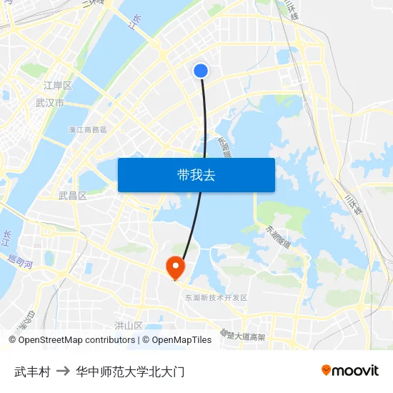武丰村 to 华中师范大学北大门 map