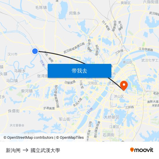 新沟闸 to 國立武漢大學 map