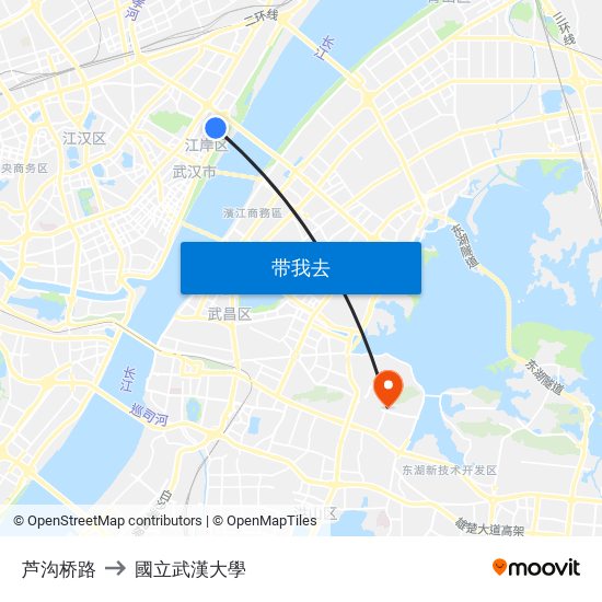 芦沟桥路 to 國立武漢大學 map