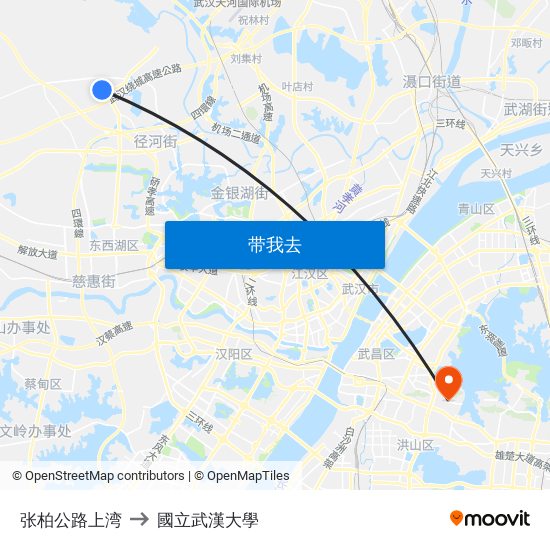 张柏公路上湾 to 國立武漢大學 map