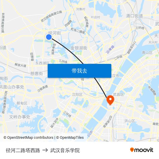 径河二路塔西路 to 武汉音乐学院 map