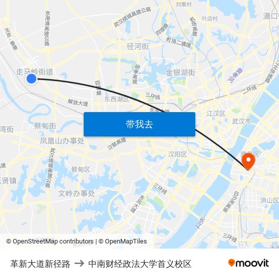 革新大道新径路 to 中南财经政法大学首义校区 map