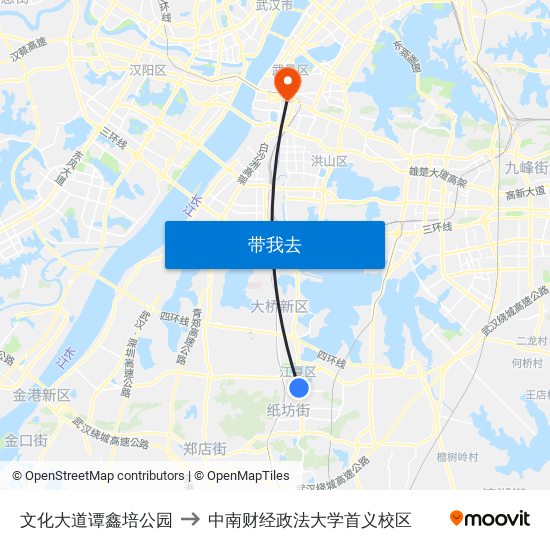 文化大道谭鑫培公园 to 中南财经政法大学首义校区 map