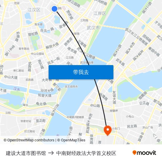 建设大道市图书馆 to 中南财经政法大学首义校区 map