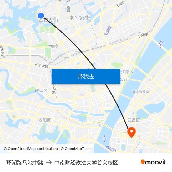 环湖路马池中路 to 中南财经政法大学首义校区 map