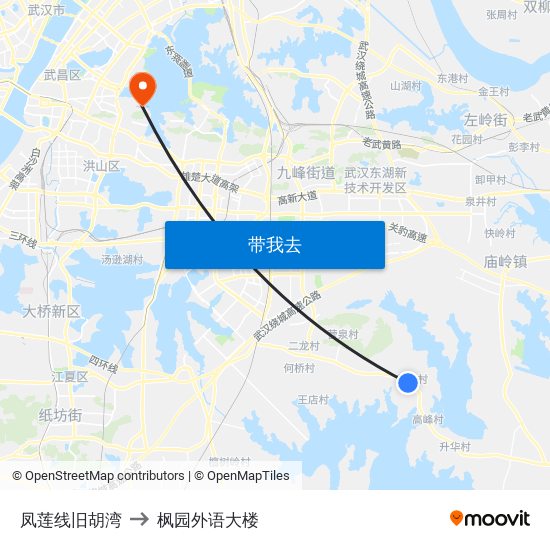 凤莲线旧胡湾 to 枫园外语大楼 map