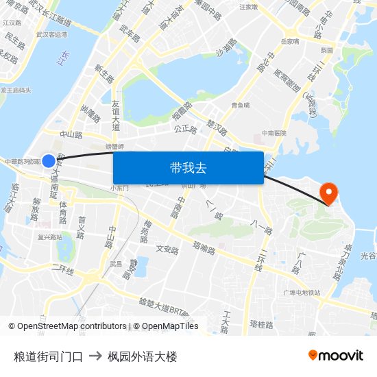 粮道街司门口 to 枫园外语大楼 map