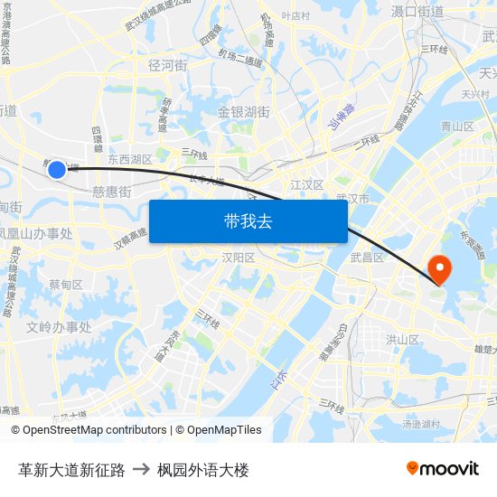 革新大道新征路 to 枫园外语大楼 map