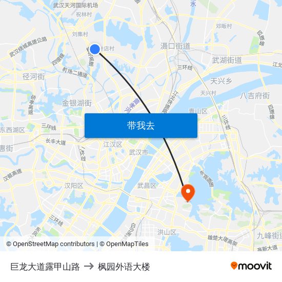 巨龙大道露甲山路 to 枫园外语大楼 map