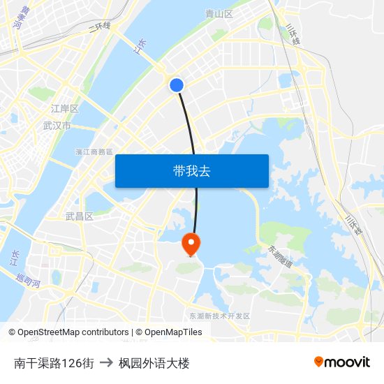 南干渠路126街 to 枫园外语大楼 map