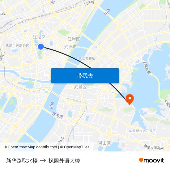 新华路取水楼 to 枫园外语大楼 map