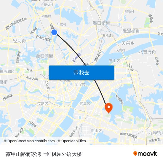 露甲山路蒋家湾 to 枫园外语大楼 map