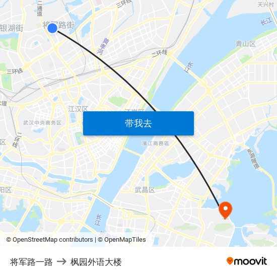 将军路一路 to 枫园外语大楼 map