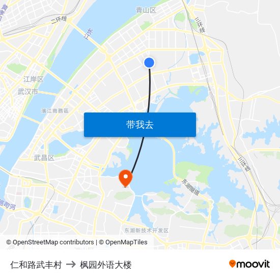 仁和路武丰村 to 枫园外语大楼 map