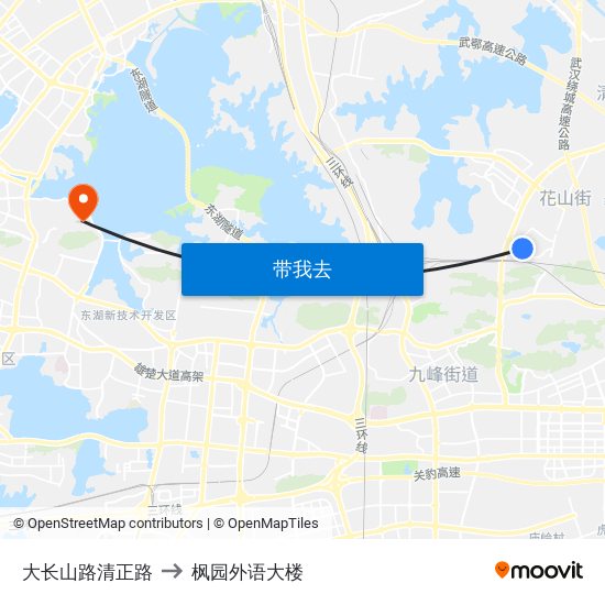 大长山路清正路 to 枫园外语大楼 map