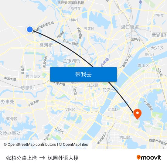 张柏公路上湾 to 枫园外语大楼 map