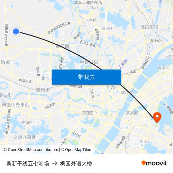 吴新干线五七渔场 to 枫园外语大楼 map