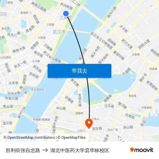 胜利街张自忠路 to 湖北中医药大学昙华林校区 map