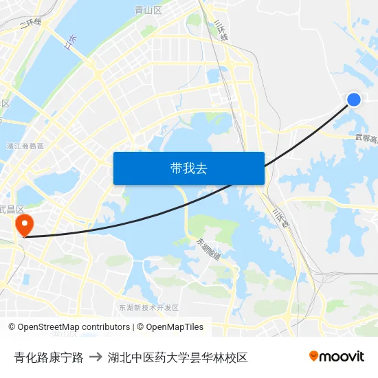 青化路康宁路 to 湖北中医药大学昙华林校区 map
