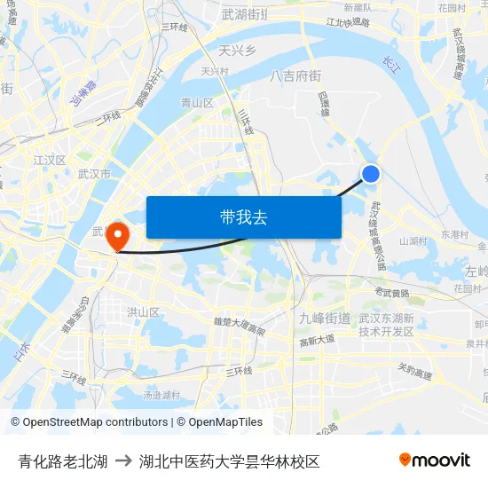 青化路老北湖 to 湖北中医药大学昙华林校区 map