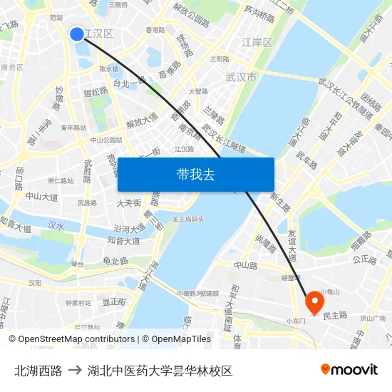 北湖西路 to 湖北中医药大学昙华林校区 map